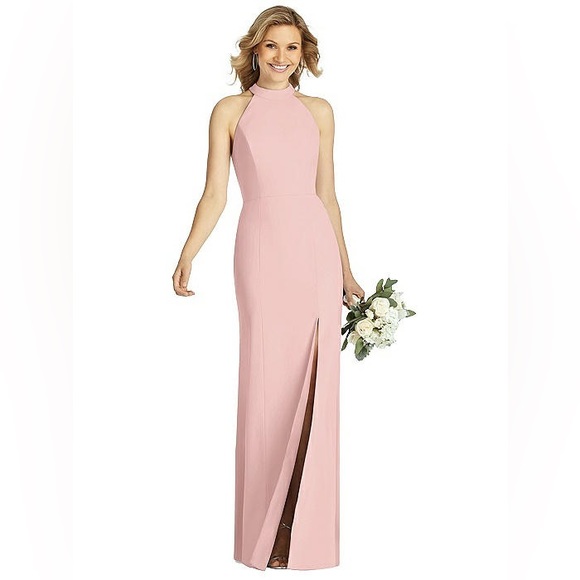 After Six Halter Size 8 Prom, Bridesmaid, Formal dress in Dusty Rose |Style 6808 - Picture 3 of 12